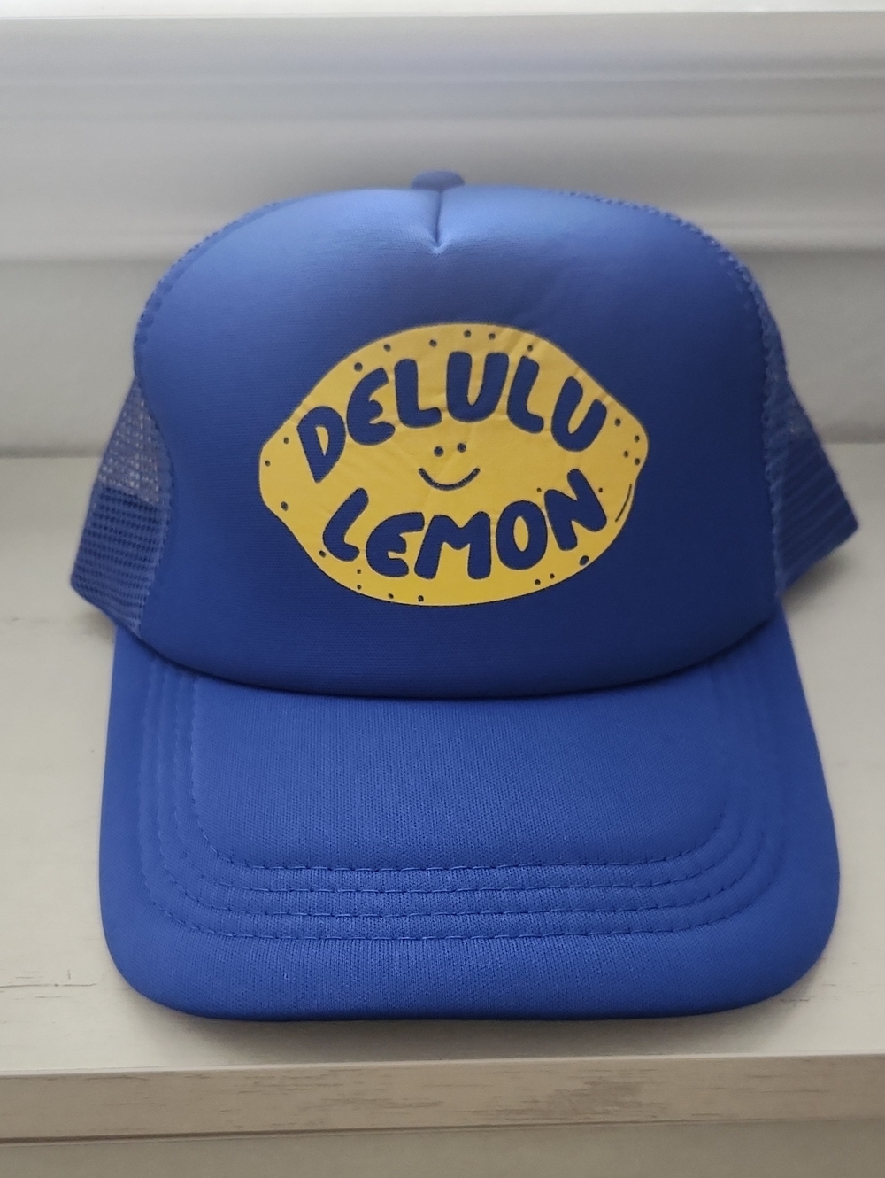 lululemon athletica Royal Blue Trucker Hat with Yellow Logo